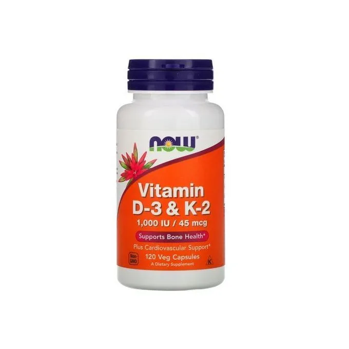Now Foods vitamin D3 k2, Immunité, Santé des Os, 120 Capsules Végétaliennes USA