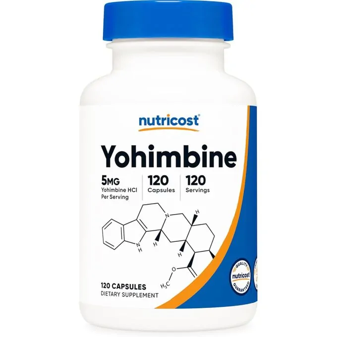 Promo ! Nutricost Yohimbine 5 mg 120 capsules د.م. 400 د.م. 339-15%