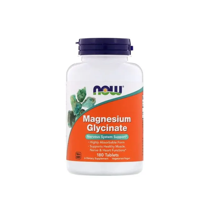 Promo ! Now Foods Magnesium Glycinate, Favorise la santé des muscles 180 comprimés