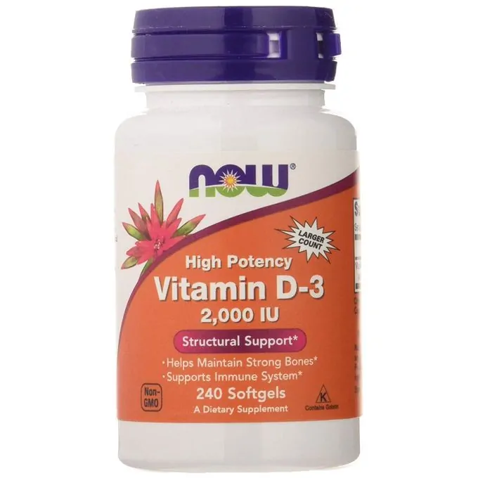 Now Foods Vitamine D-3 Haute puissance – 2000 UI – 240Gélules.