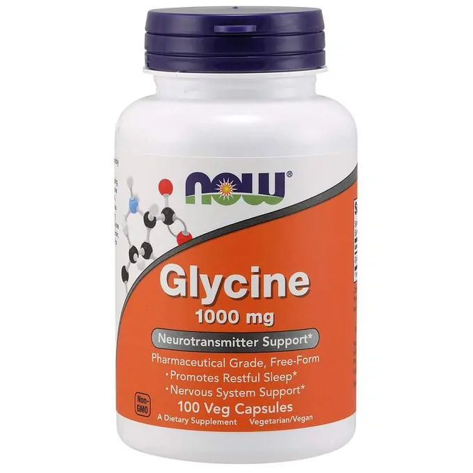 Promo ! Now Foods Glycine 1000 mg 100 Gélules Végétales Soutien aux neurotransmetteurs.