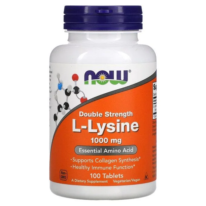 Promo ! Now Foods L-Lysine double efficacité, 1000 mg, 100 comprimés