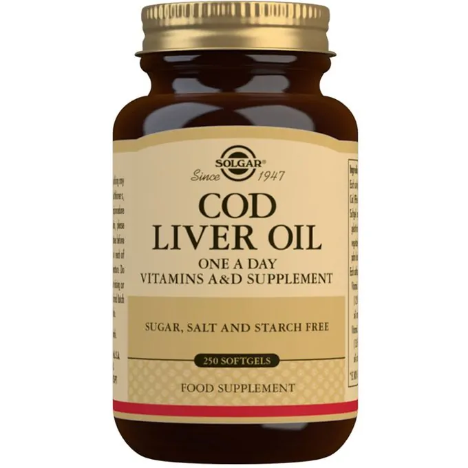 Promo ! Solgar huile de foie de morue, vitamines A et D, 250 gélules