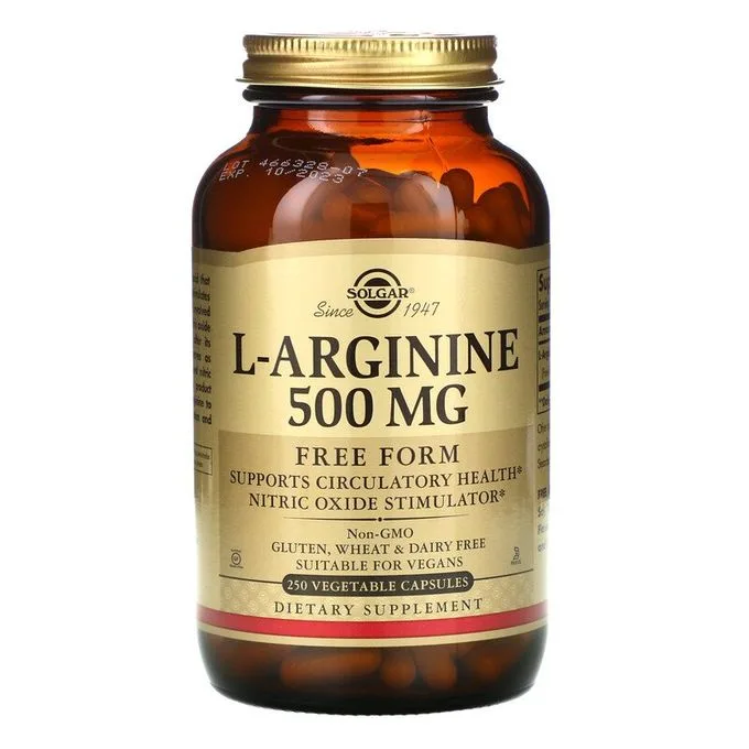Promo ! Solgar L-arginine, Forme libre, 500 mg, 250 capsules végétales