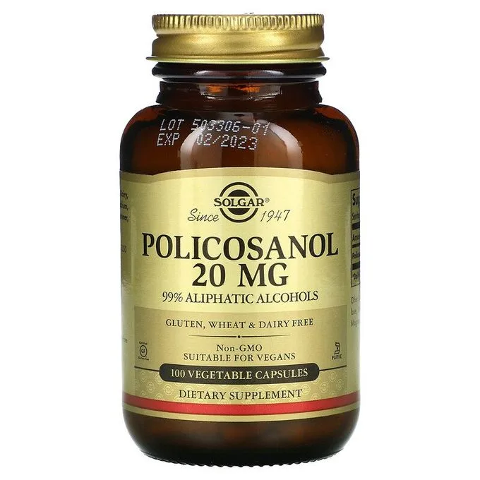 Promo ! Solgar Policosanol 20 mg, 100 capsules végétales