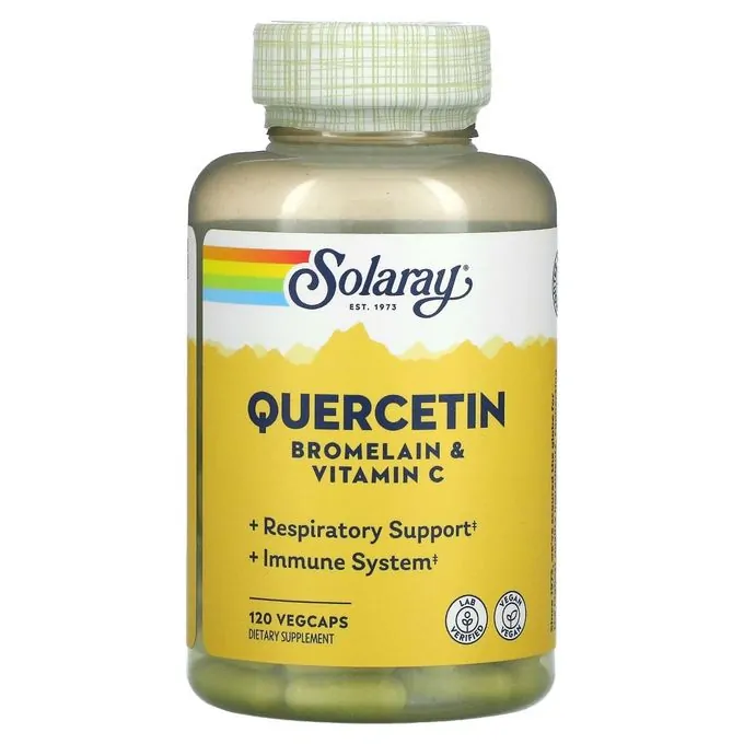 Promo ! Solaray Quercétine, bromélaïne et vitamine C, 120 capsules végétales