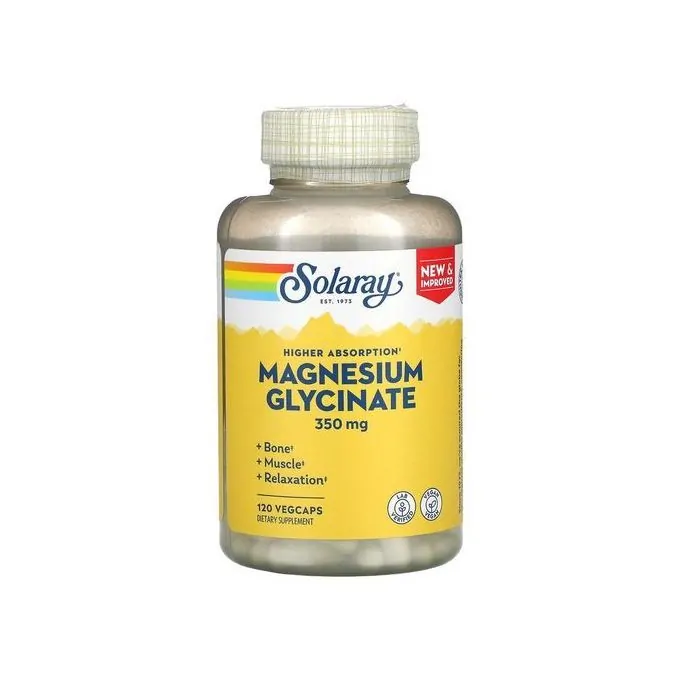 Solaray Magnesium Glycinate, 350 mg, 120 VegCaps.