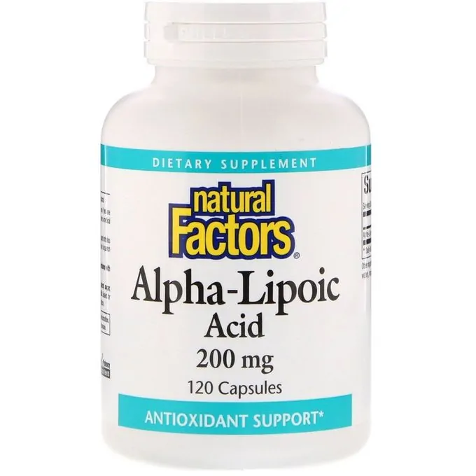 Natural Factors Acide alpha-lipoïque, 200 mg, 120 Gélules