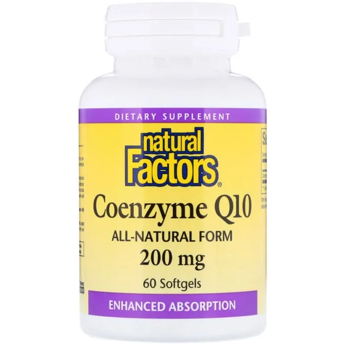 Natural Factors Coenzyme Q10, 200 mg, 60 capsules à enveloppe molle