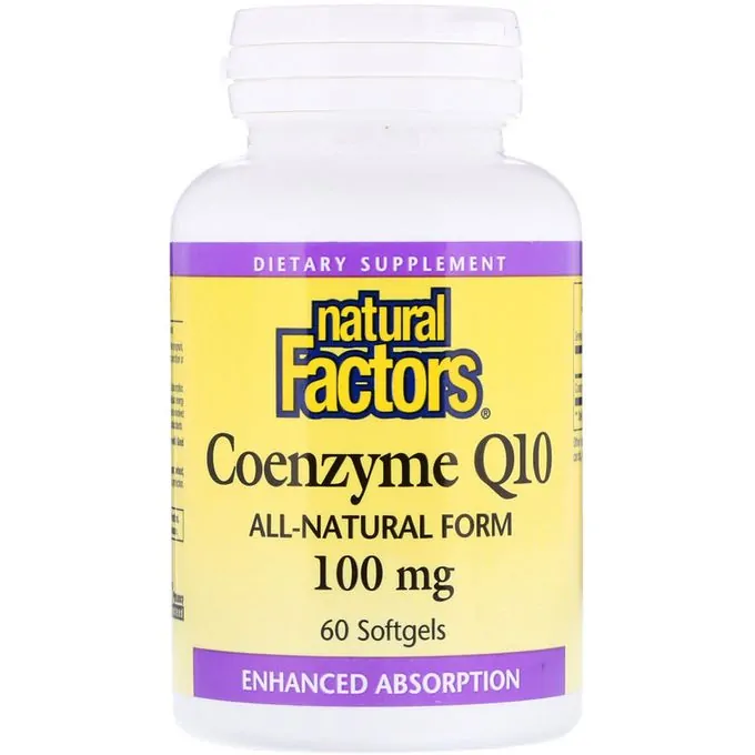 Natural Factors Coenzyme Q10, Assimilation Renforcée, 100 mg, 60 Gélules