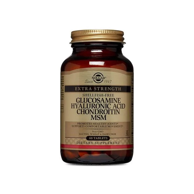 Promo ! Solgar Glucosamine acide hyaluronique chondroïtine MSM,60 comprimés