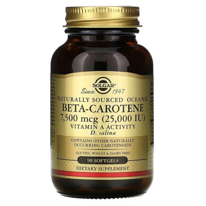 Promo ! Solgar Naturally Sourced Oceanic Beta Carotene, 7500 mcg (25000 IU), 90 Softgels