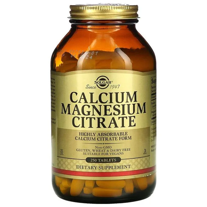 Promo ! Solgar Citrat de calcium et de magnésium, 250 comprimés