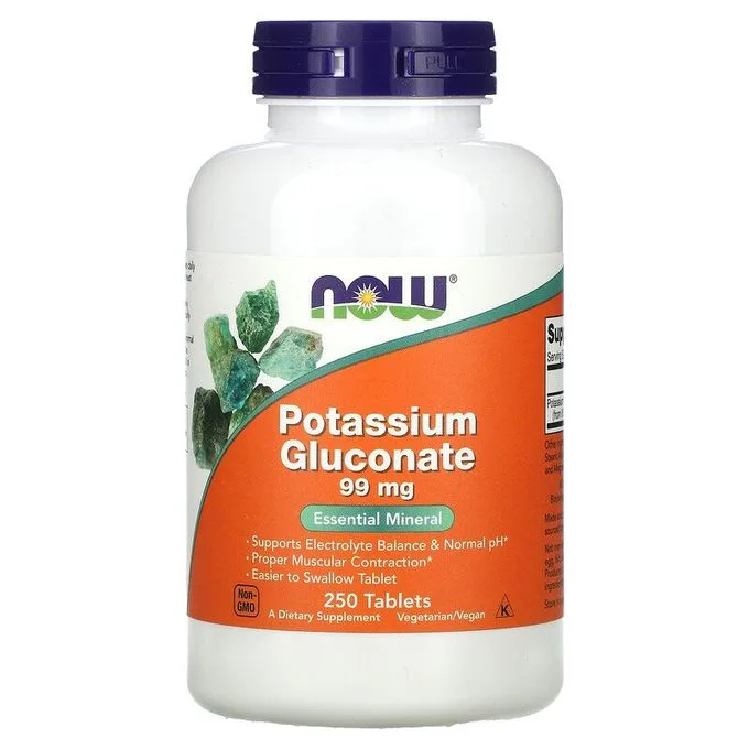 Promo ! Now Foods Gluconate de potassium, 99 mg, 250 Comprimés.