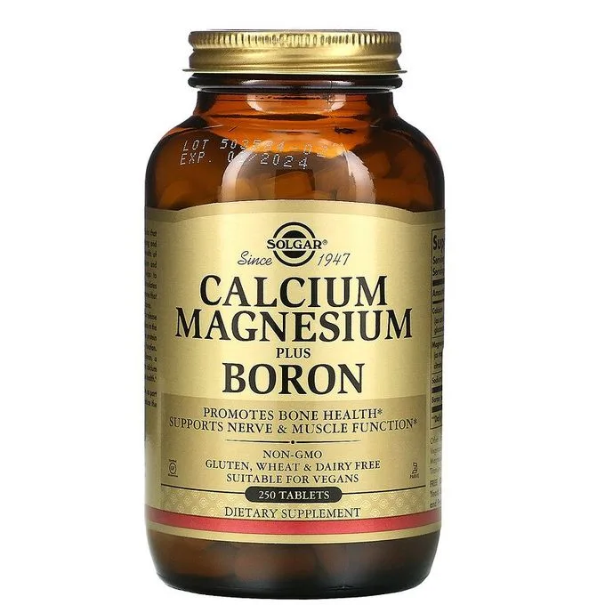 Promo ! Solgar Calcium Magnésium plus Bore, 250 comprimés