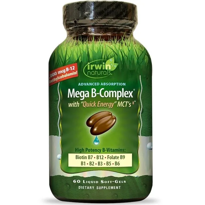 Promo ! Irwin Naturals Complexe Mega B avec MCT Quick Energy, 60 gélules liquides