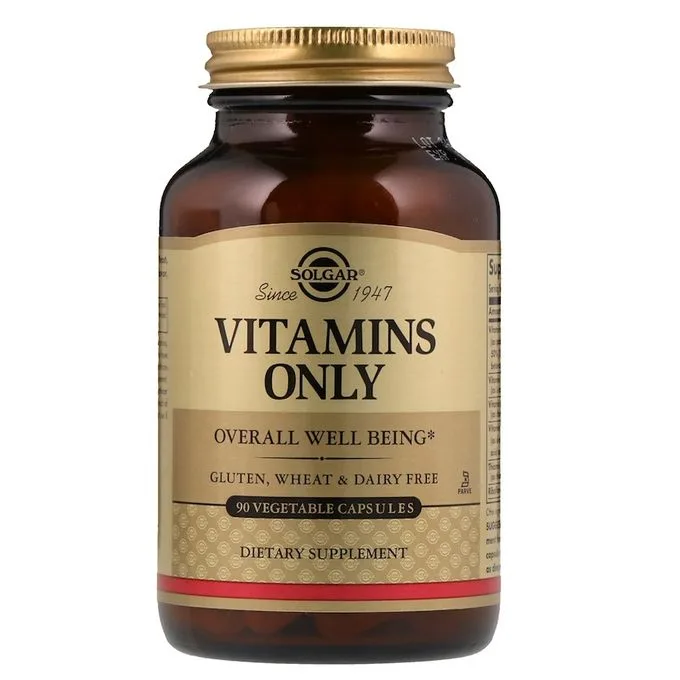 Favorise le bien-être général. Sans gluten, ni blé ni produits laitiers Complément alimentairePromo ! Solgar Vitamins Only, 90 Vegetable Caps