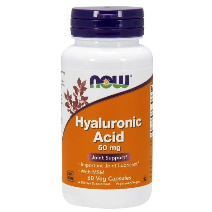 Promo ! Now Foods Hyaluronic Acid avec MSM 50 mg, 60 Veg Caps