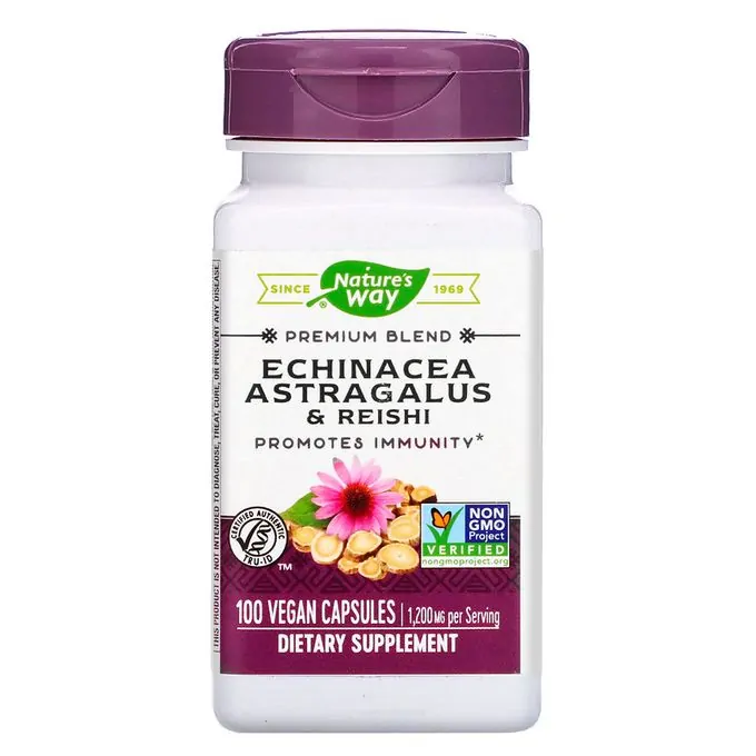 Nature’S Way Echinacea Astragalus & Reishi, 1200 mg, 100 Caps.