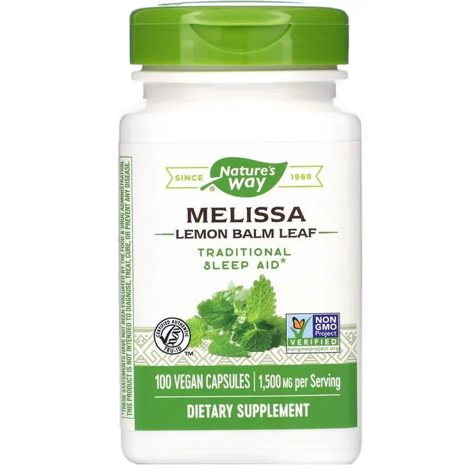 Nature’S Way Feuille de mélisse citronnée 1500 mg. – 100 Capsules végétaliennes