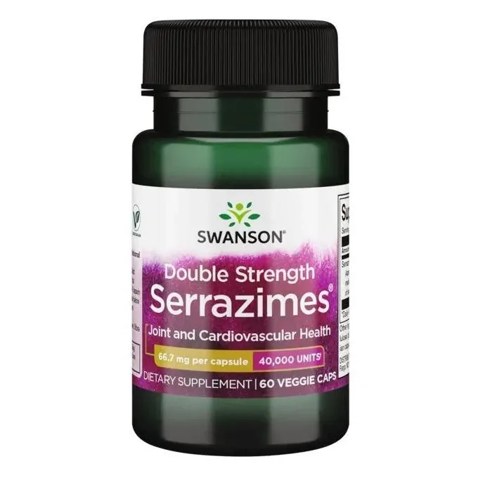 Swanson Serrazimes haute efficacité, 34 mg, 60 capsules végétariennes
