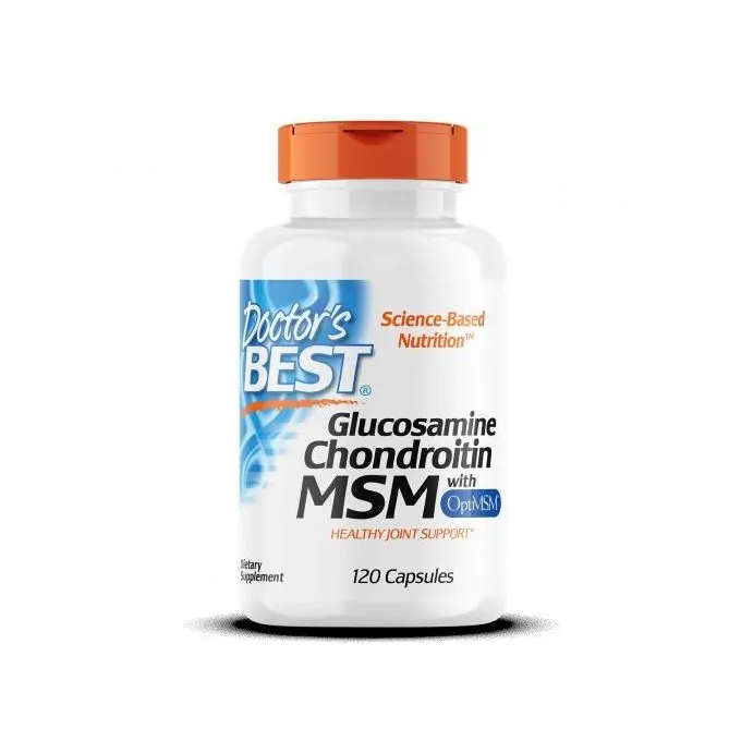 Doctor’s BEST Glucosamine, chondroïtine, MSM et OptiMSM, 120 capsules végétariennes