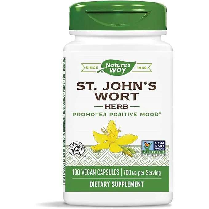Promo ! Nature’S Way St. John’s Wort – Herbe de millepertuis – 180 capsules vegan