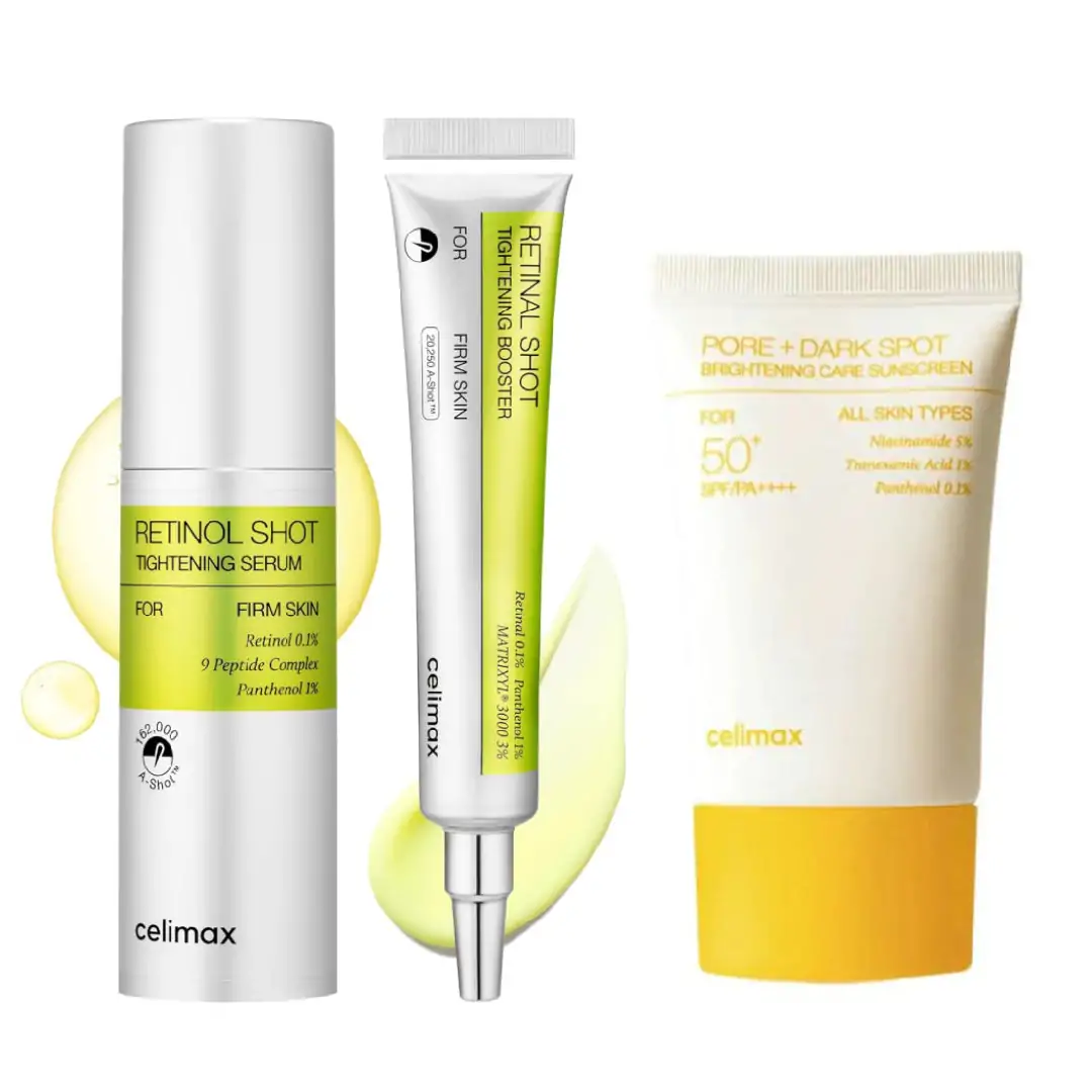 PACK CELIMAX – SHOT TIGHTENING SERUM + SHOT TIGHTENING BOOSTER + SUNCREEN SPF 50+ PA++++