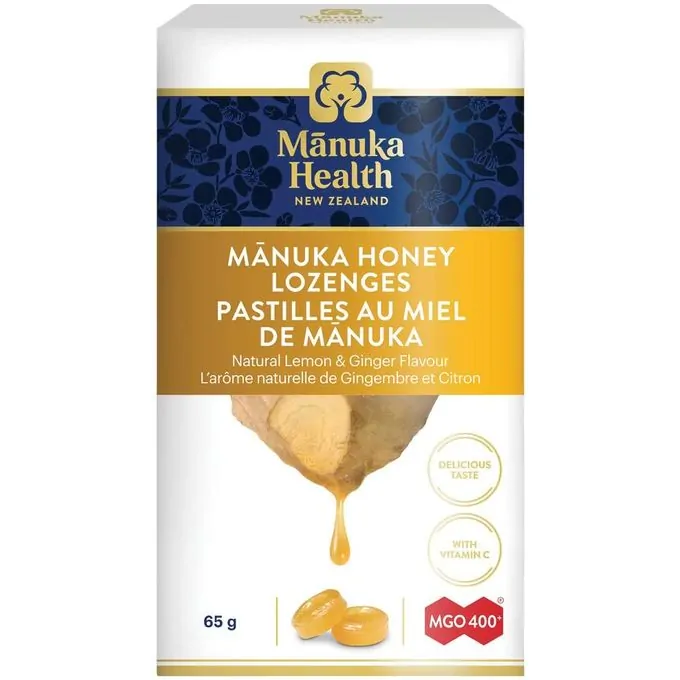 Promo ! Manuka Health Pastilles au miel de Manuka, MGO 400+, gingembre et citron, 15 pastilles
