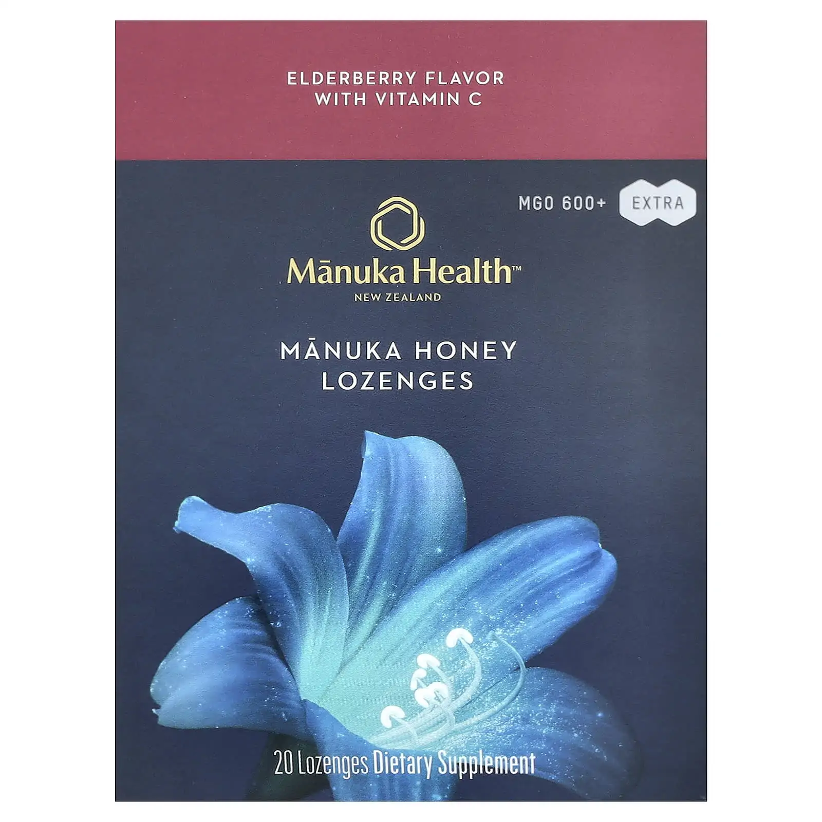 Promo ! Manuka Health, Manuka Honey Lozenges, Elderberry, MGO 600+, 20 lozenges
