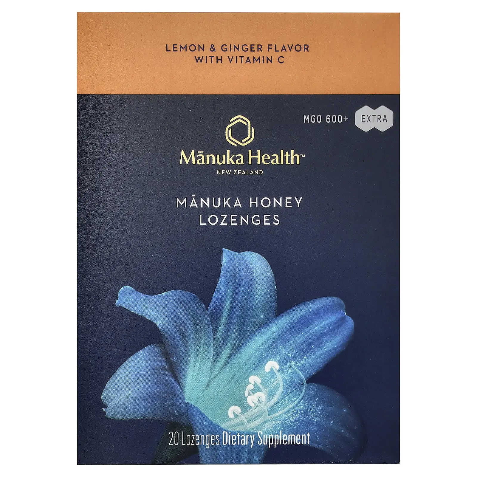 Promo ! Manuka Health, Manuka Honey Lozenges, Lemon and Ginger, MGO 600+, 20 lozenges