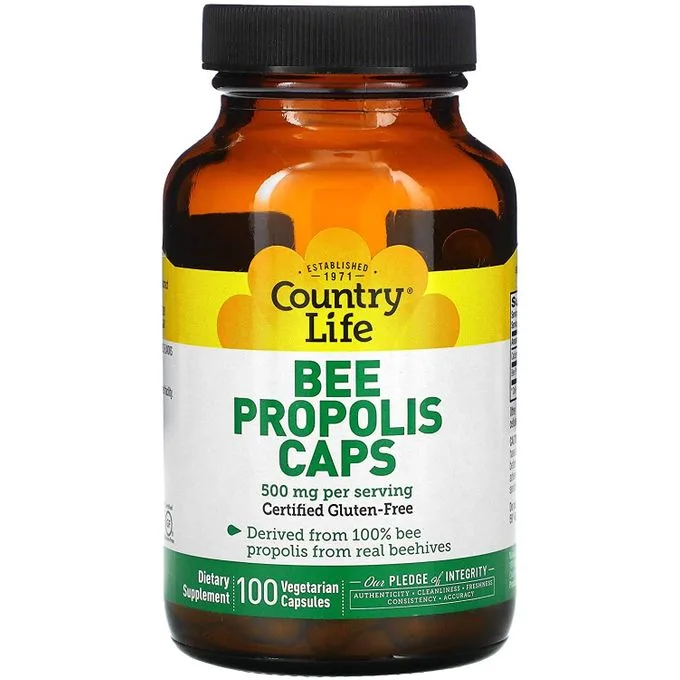 Promo ! Country Life propolis d’abeille, 500 mg, [propolis d’abeille issue]100 capsules végétariennes