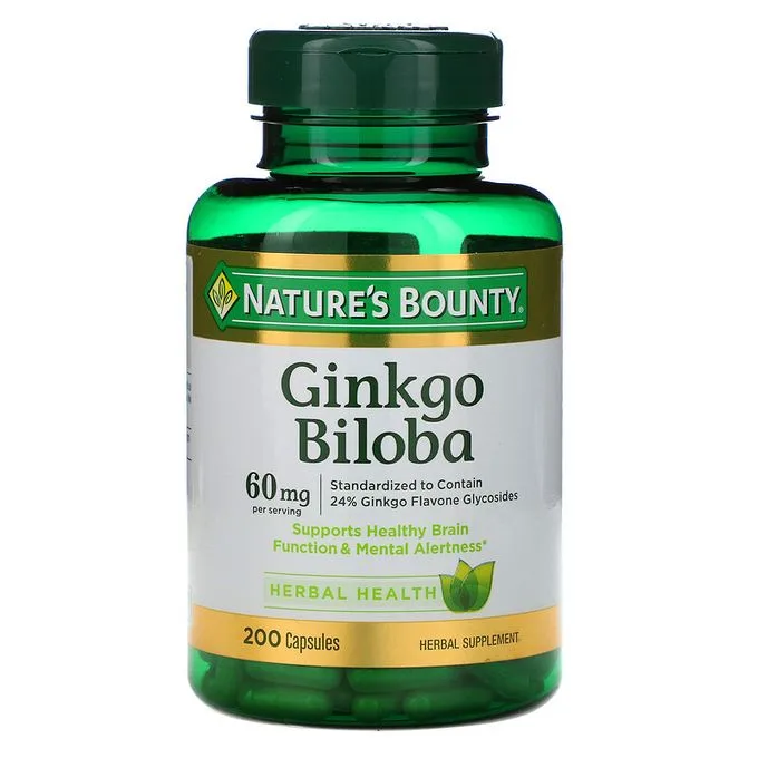 Promo ! Nature’S Bounty Ginkgo Biloba, 60 mg, 200 gélules