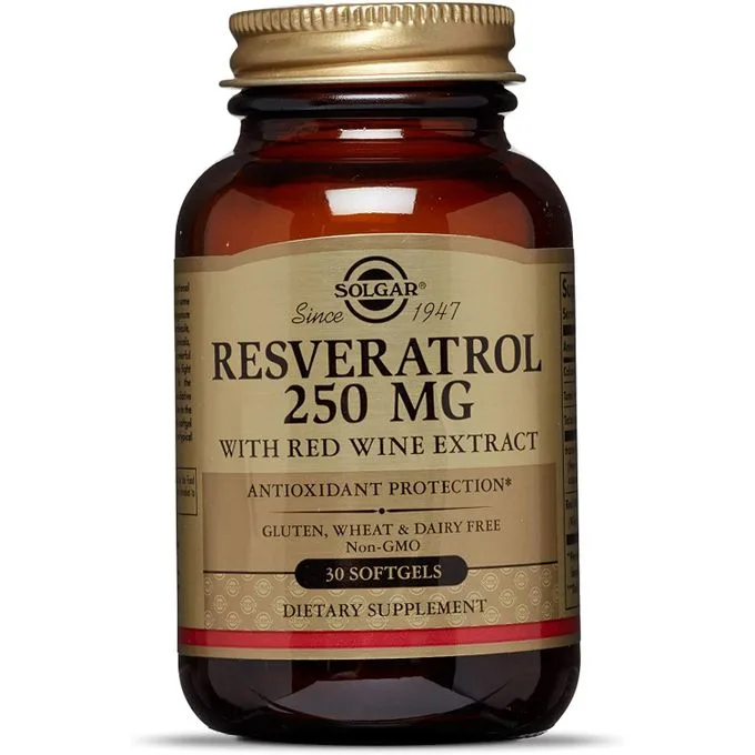 Promo ! Solgar Resvératrol, 250 mg, 30 capsules molles