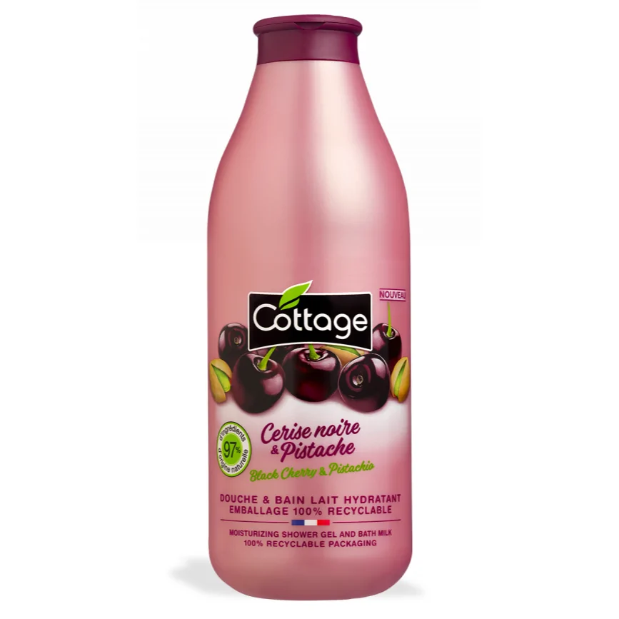 Cottage Douche & Bain Lait Hydratant Cerise noire & Pistache