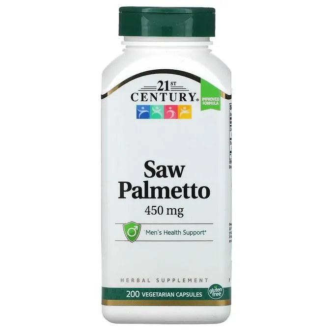 21st Century Saw Palmetto (Chou palmiste), 450 mg, 200 capsules végétariennes