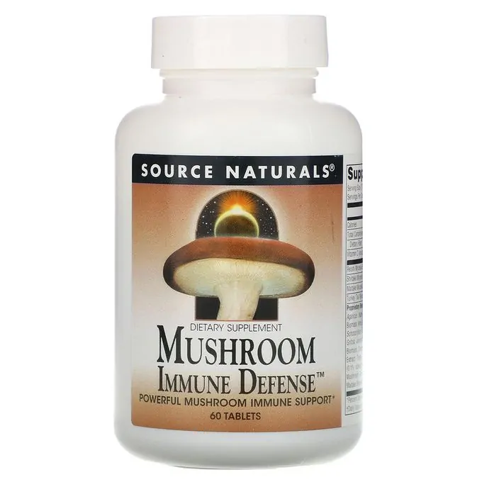Promo ! Source Naturals Défense immunitaire aux champignons, complexe 16 champignons, 60 comprimés.