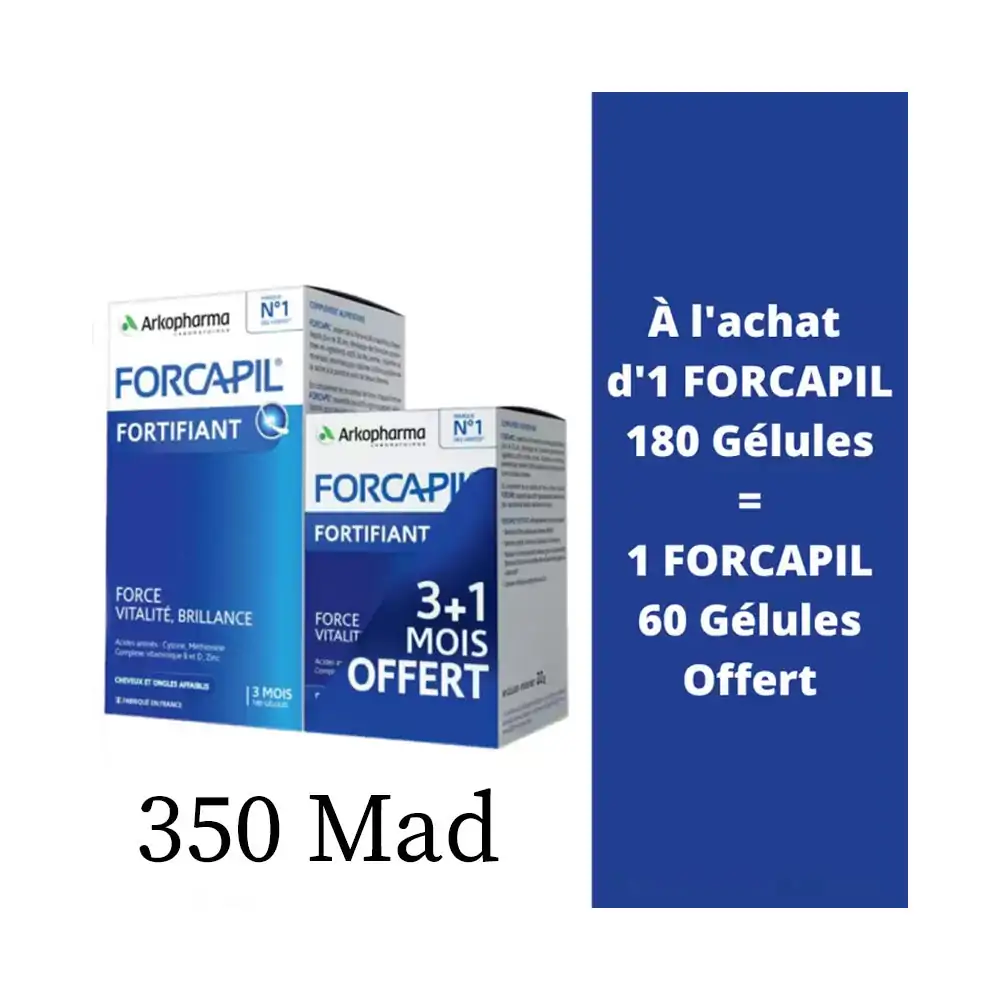 Promo ! Arkopharma Forcapil Cheveux et Ongles 180 Gélules + 60 Gélules Offert