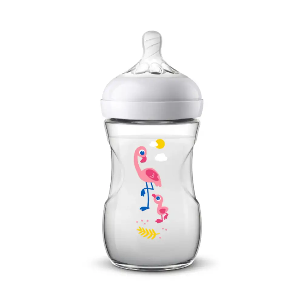 Promo ! AVENT Biberon Naturel Flaming 260ml +1m Scf070/21