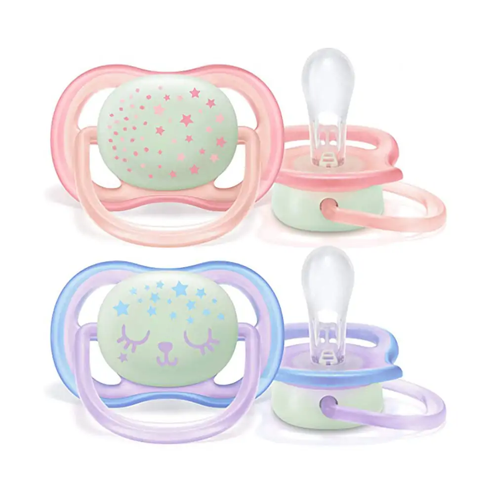 Promo ! AVENT Sucettes Ultra Air Night Girl 6-18m scf376/22