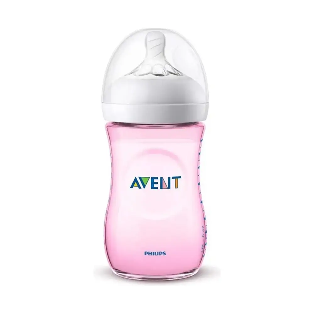 Promo ! AVENT Biberon Natural Rose 260ml +1m Scf034/17