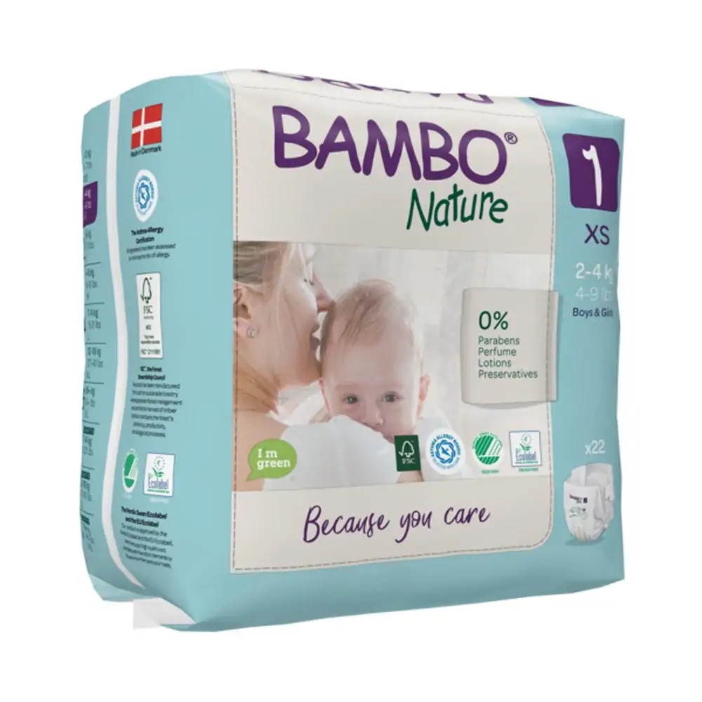 Promo ! Bambo Nature 22 Couches Ecologiques t1 xs 2-4kg