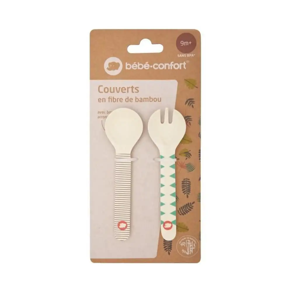 Promo ! Bébé Confort Couverts D’apprentissage En Bambou Jungle Vibes +9m