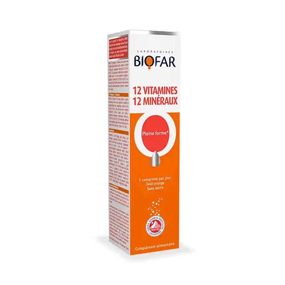 Promo ! Biofar 12 Vitamine 12 Minéraux 20 Comprimés