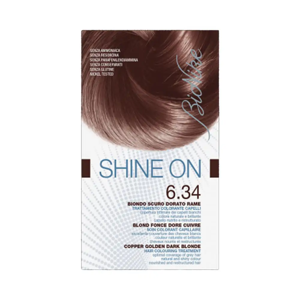 Promo ! Bionike Shine On 6.34 Blonde Fonce Dore Cuivre Soin Colorant Capillaire