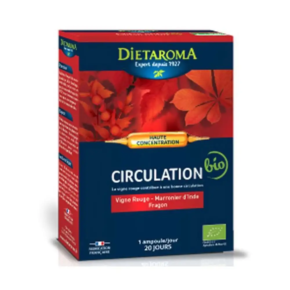 Promo ! Dietaroma Circulation Sanguine 20 Ampoules*10 ml