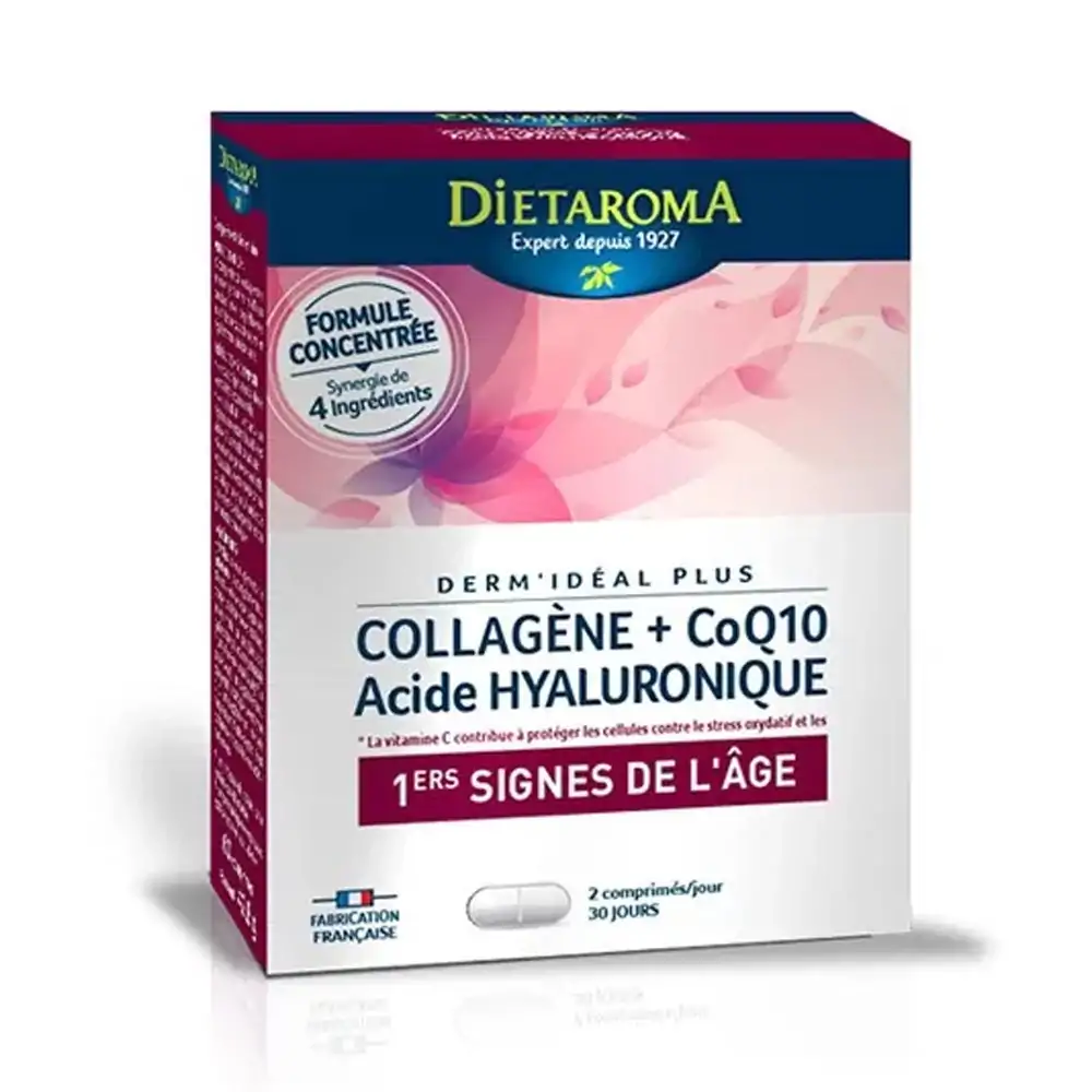 Promo ! Dietaroma Collagene + CoQ10 + Acide Hyaluronique 60 Comprimes