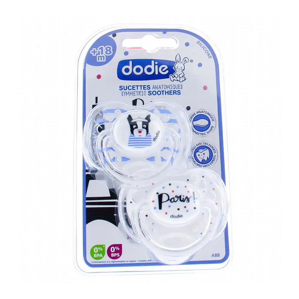 Promo ! Dodie 2 Sucettes Anatomique Paris +18m A88
