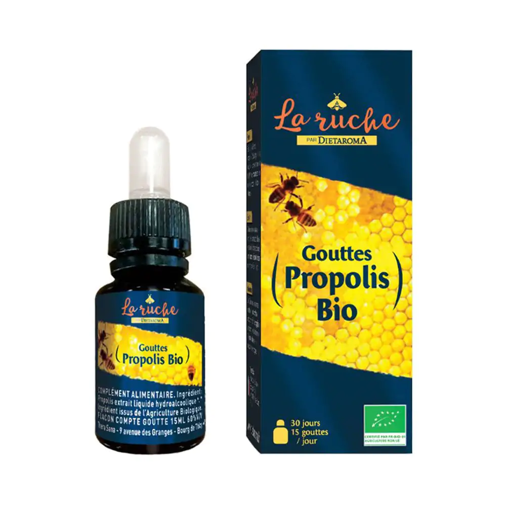 Promo ! Dietaroma La Ruche Gouttes Propolis bio Pure 15ml