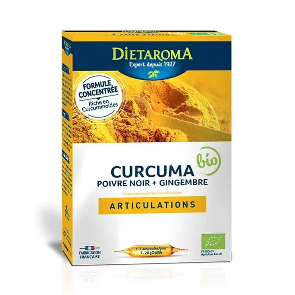 Promo ! Dietaroma Curcuma +Gingembre 20 Ampoules*10ml